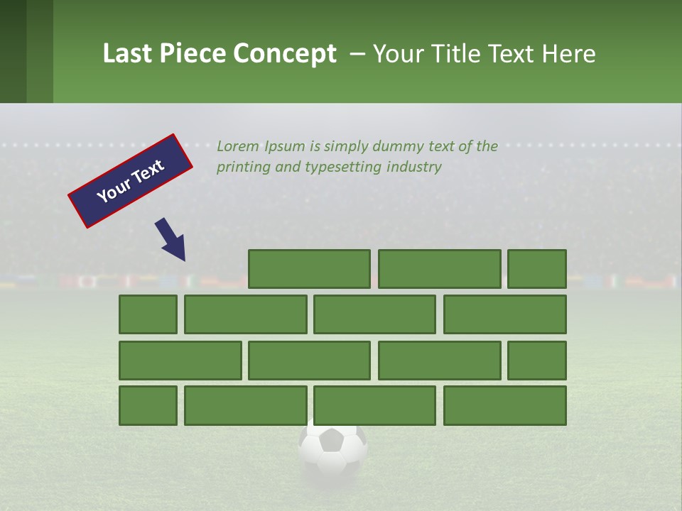 A Soccer Field With A Stadium In The Background PowerPoint Template