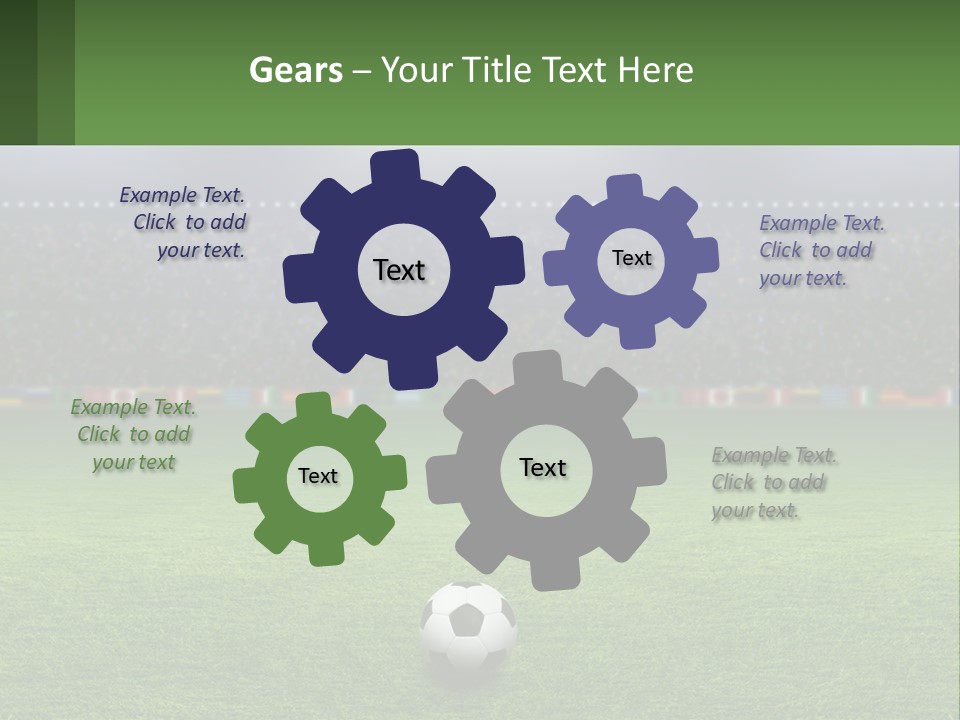 A Soccer Field With A Stadium In The Background PowerPoint Template