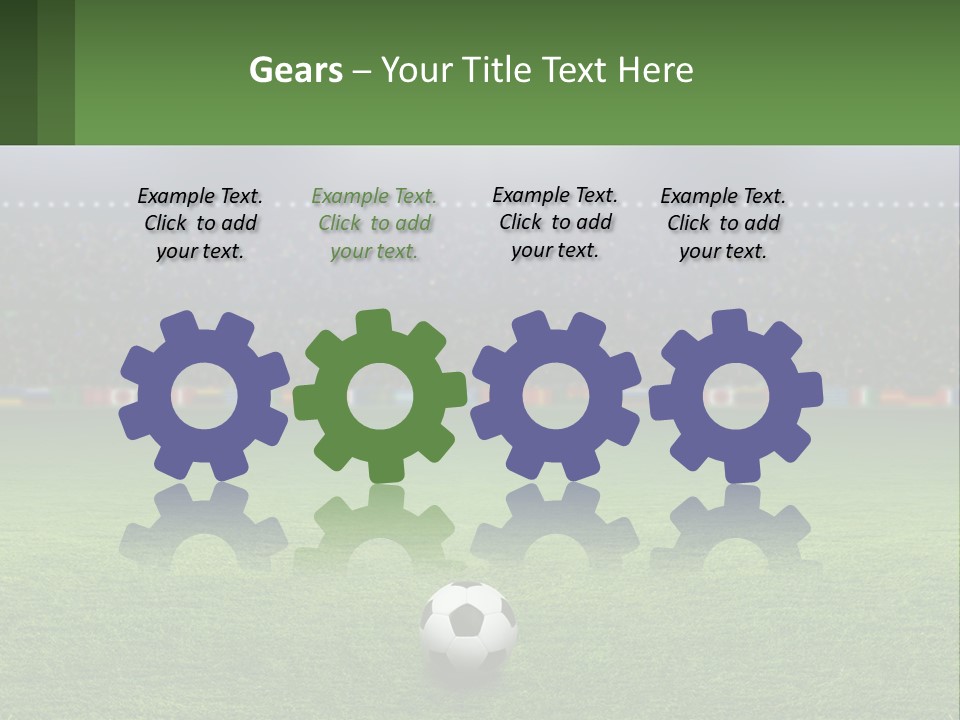 A Soccer Field With A Stadium In The Background PowerPoint Template