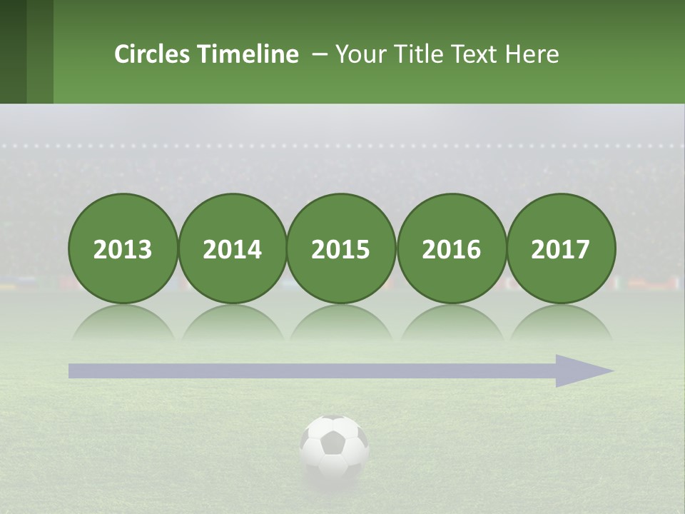 A Soccer Field With A Stadium In The Background PowerPoint Template
