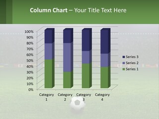 A Soccer Field With A Stadium In The Background PowerPoint Template