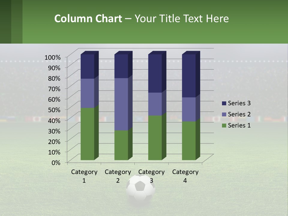 A Soccer Field With A Stadium In The Background PowerPoint Template