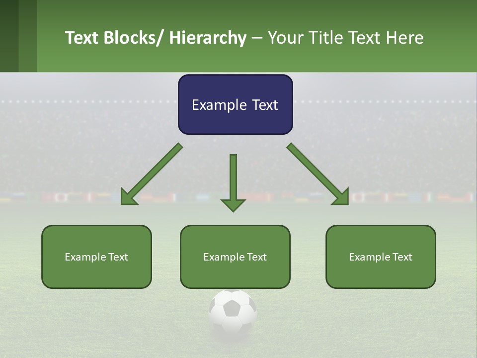 A Soccer Field With A Stadium In The Background PowerPoint Template