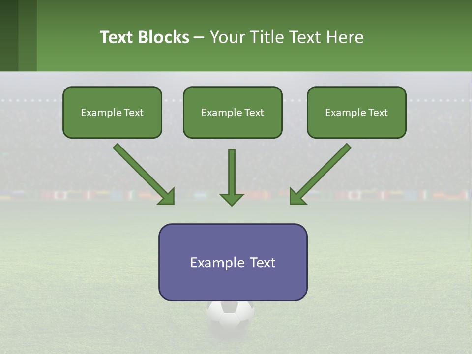 A Soccer Field With A Stadium In The Background PowerPoint Template