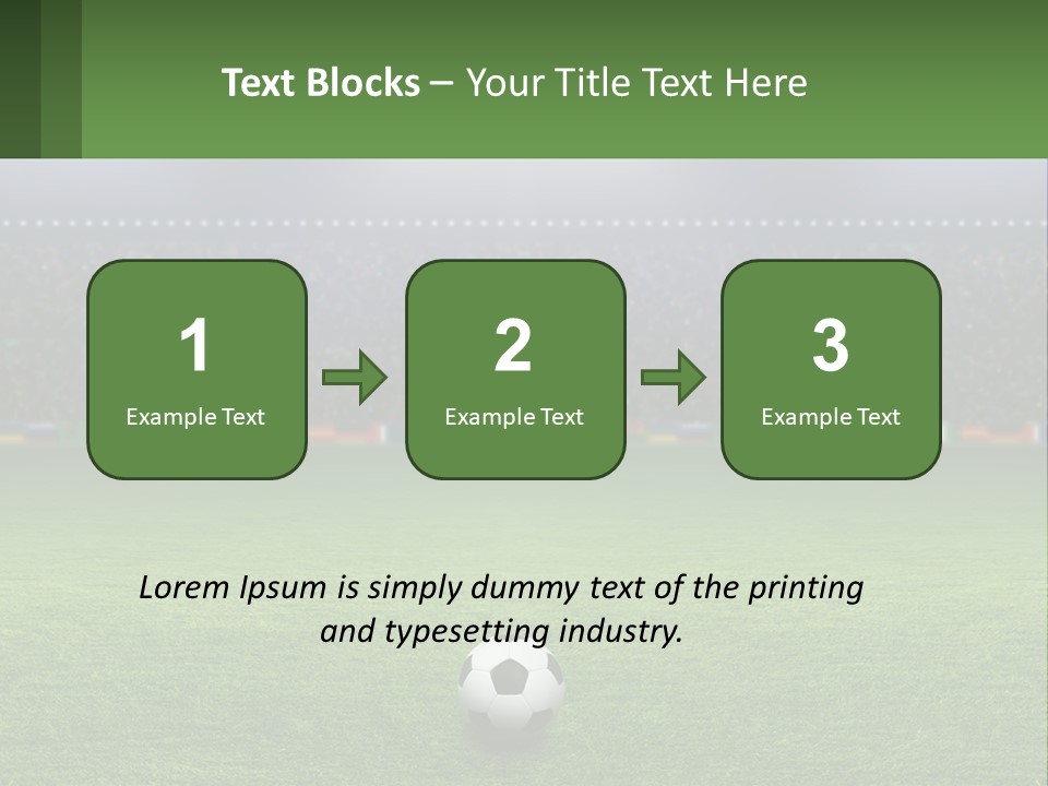 A Soccer Field With A Stadium In The Background PowerPoint Template