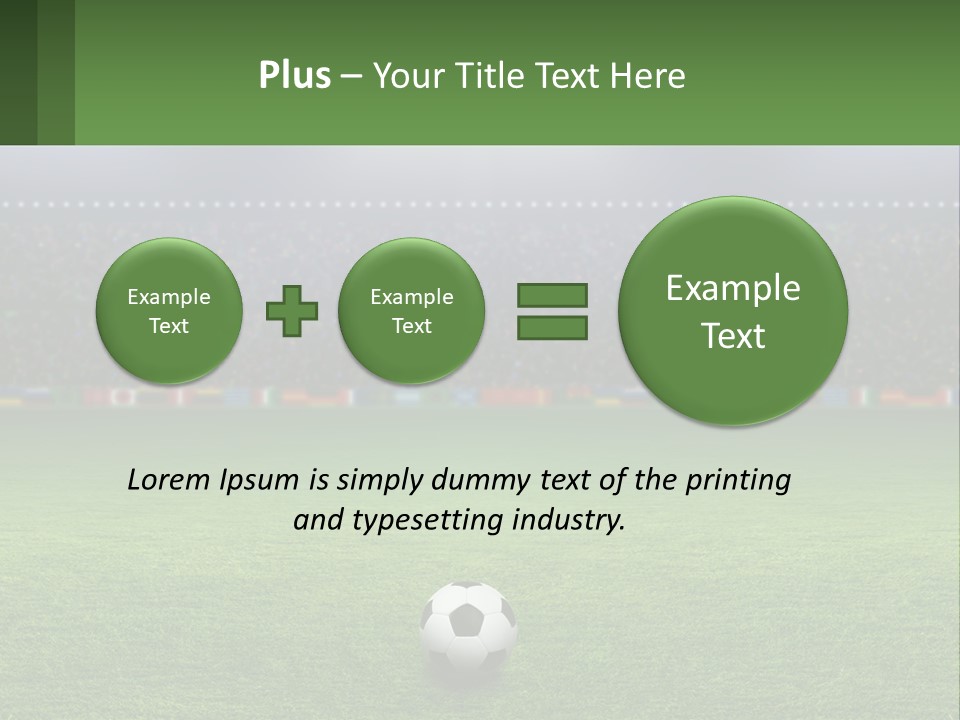 A Soccer Field With A Stadium In The Background PowerPoint Template