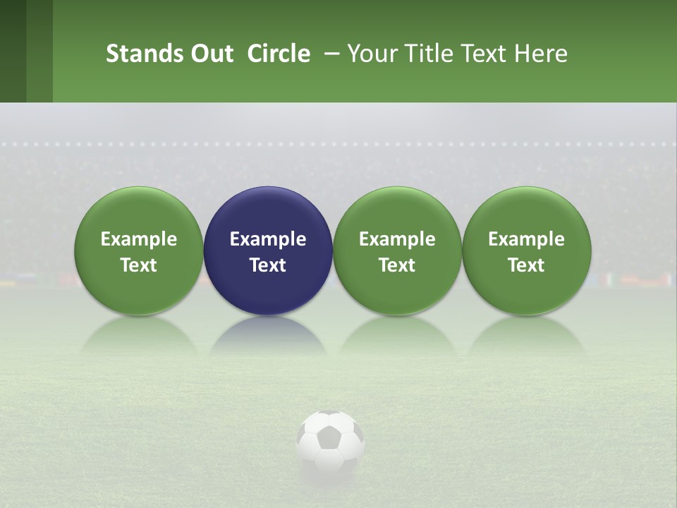 A Soccer Field With A Stadium In The Background PowerPoint Template