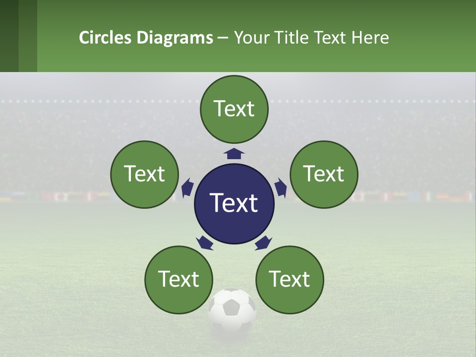 A Soccer Field With A Stadium In The Background PowerPoint Template