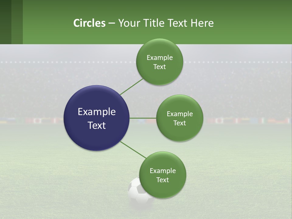 A Soccer Field With A Stadium In The Background PowerPoint Template