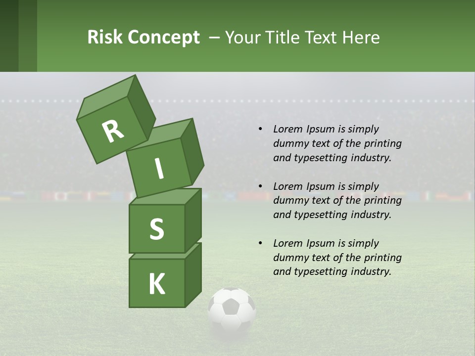 A Soccer Field With A Stadium In The Background PowerPoint Template