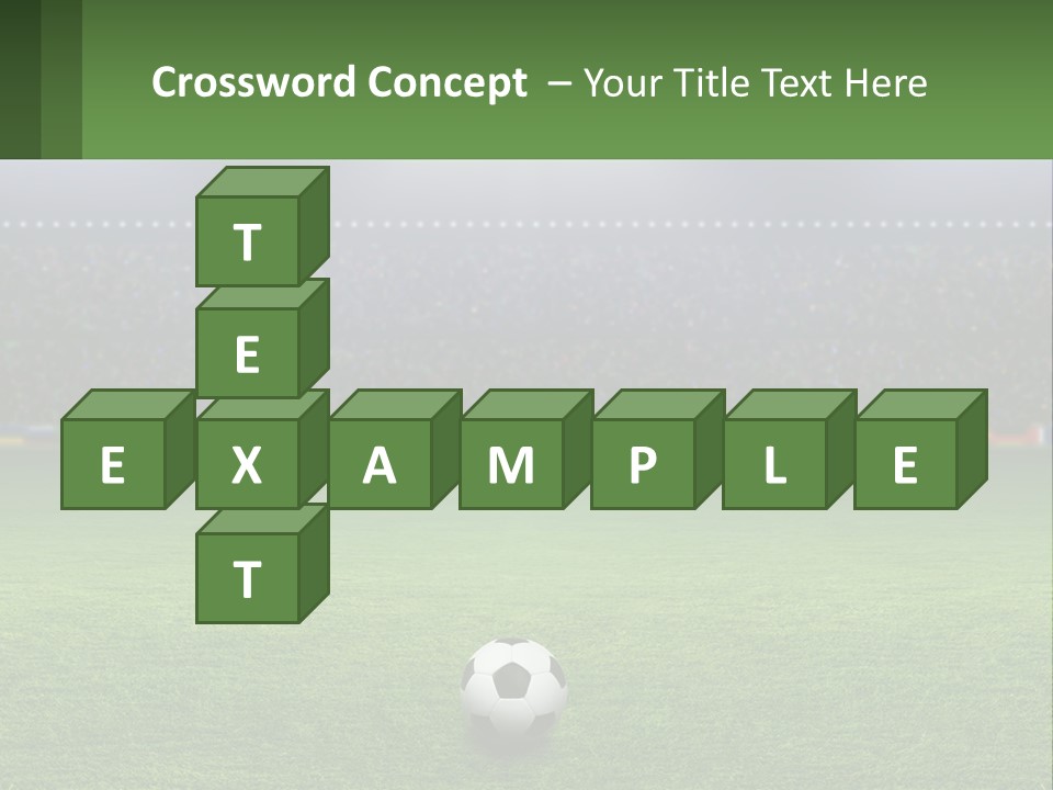 A Soccer Field With A Stadium In The Background PowerPoint Template