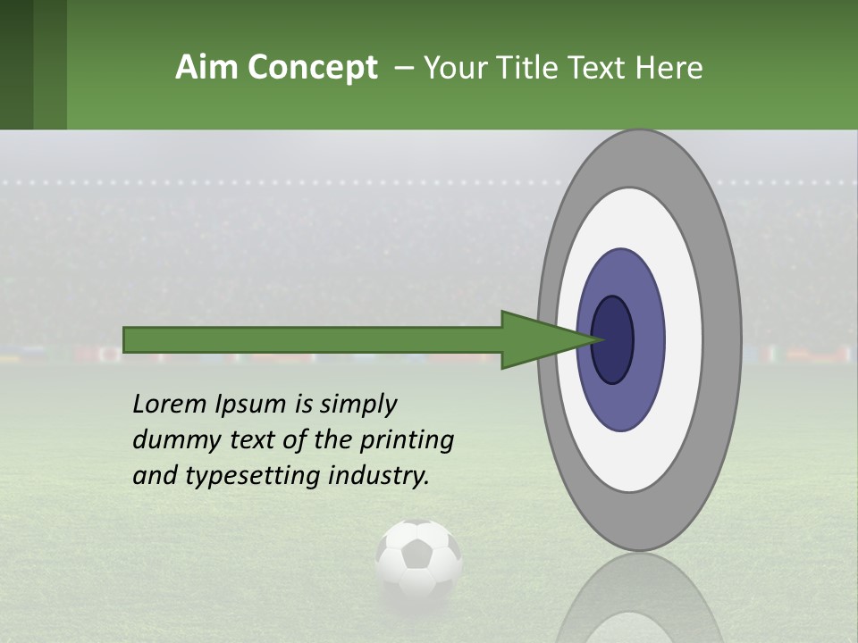 A Soccer Field With A Stadium In The Background PowerPoint Template