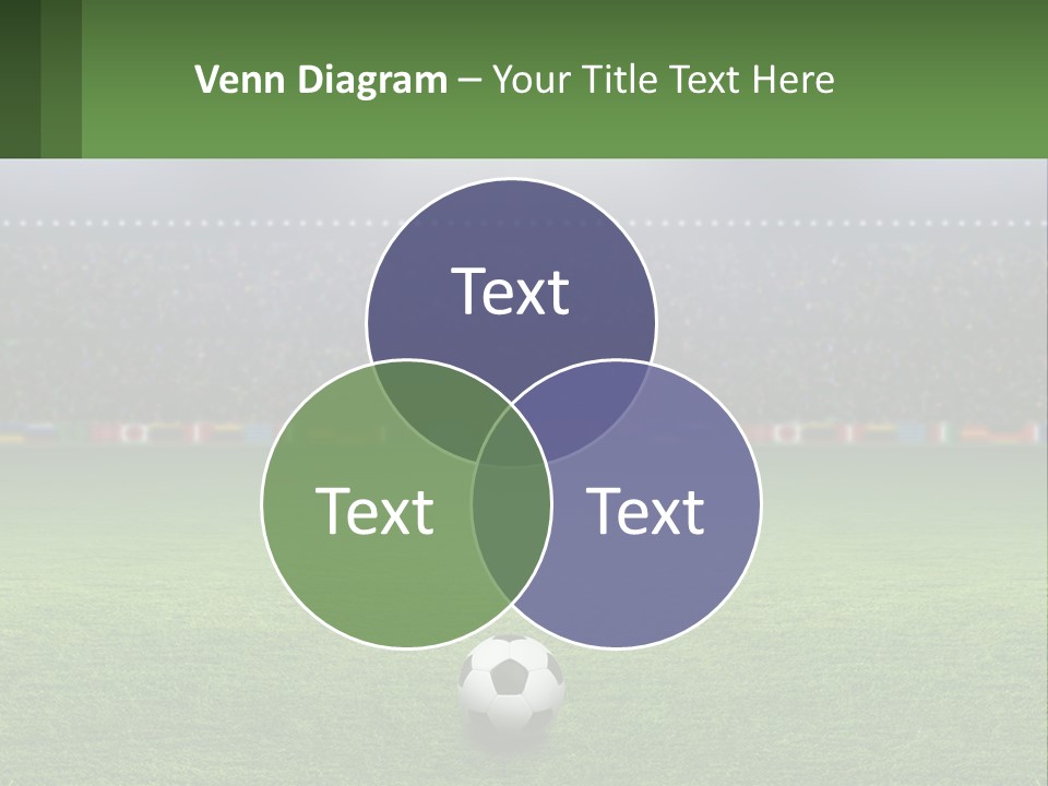A Soccer Field With A Stadium In The Background PowerPoint Template