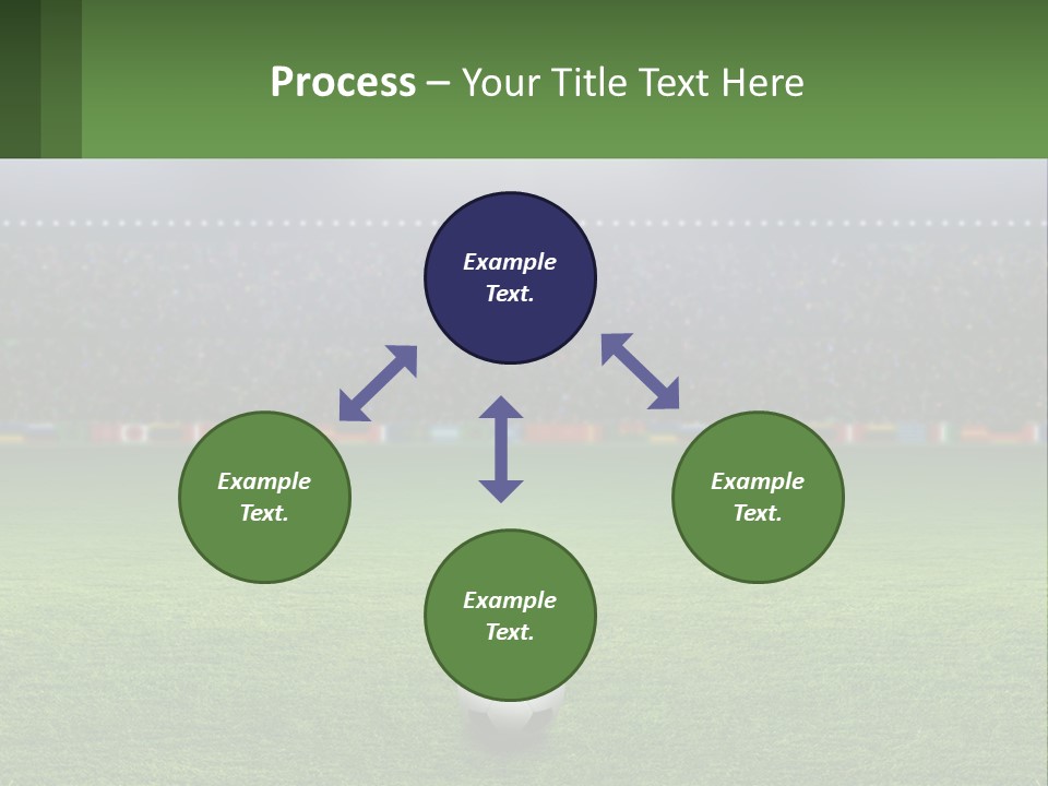 A Soccer Field With A Stadium In The Background PowerPoint Template