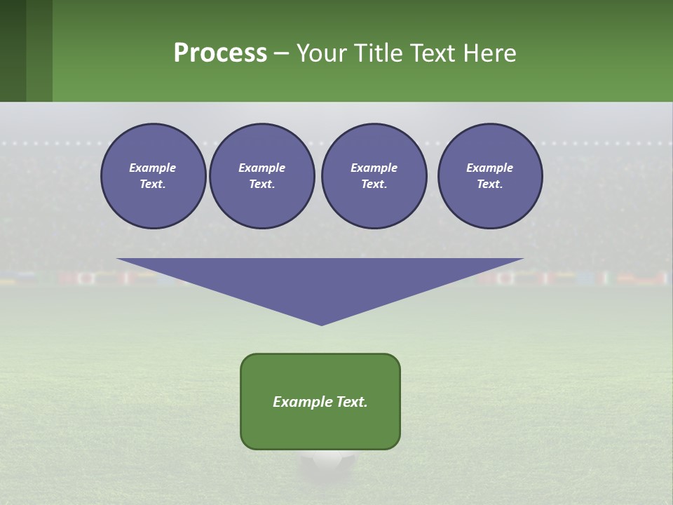 A Soccer Field With A Stadium In The Background PowerPoint Template