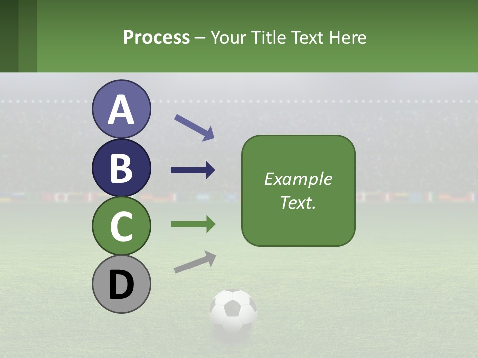 A Soccer Field With A Stadium In The Background PowerPoint Template