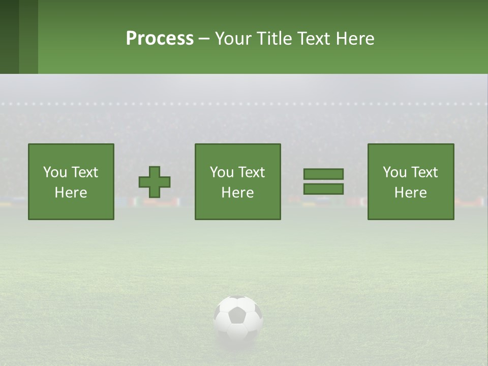 A Soccer Field With A Stadium In The Background PowerPoint Template