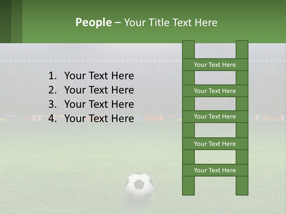 A Soccer Field With A Stadium In The Background PowerPoint Template