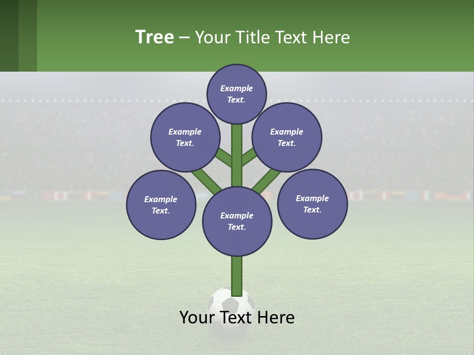 A Soccer Field With A Stadium In The Background PowerPoint Template