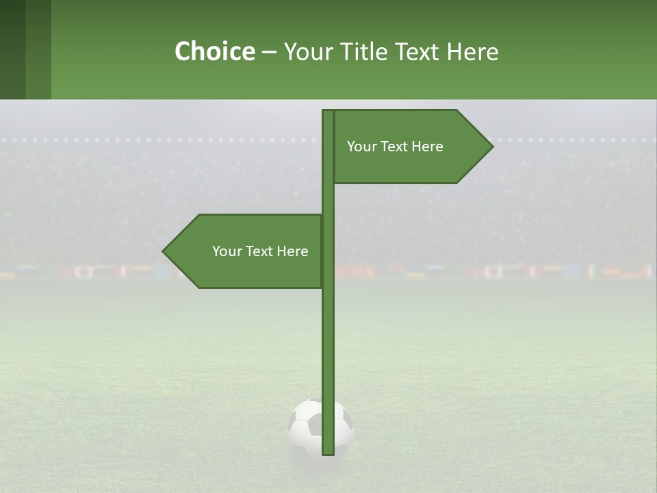 A Soccer Field With A Stadium In The Background PowerPoint Template