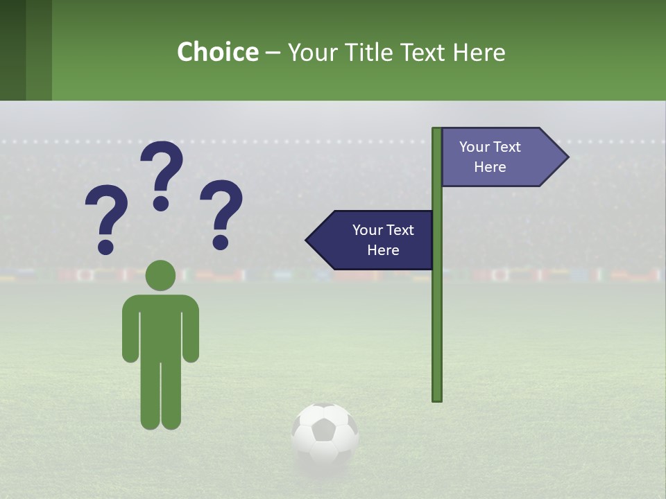 A Soccer Field With A Stadium In The Background PowerPoint Template
