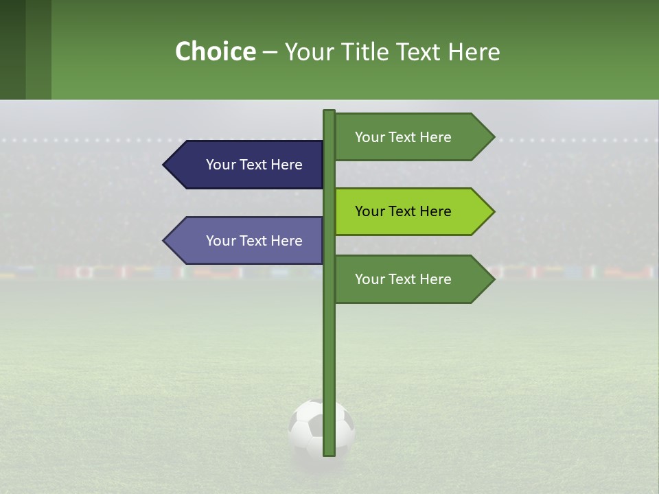 A Soccer Field With A Stadium In The Background PowerPoint Template