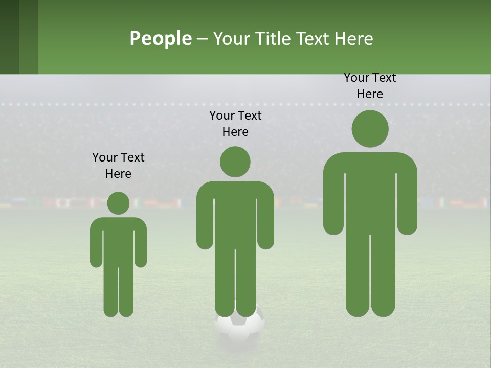 A Soccer Field With A Stadium In The Background PowerPoint Template