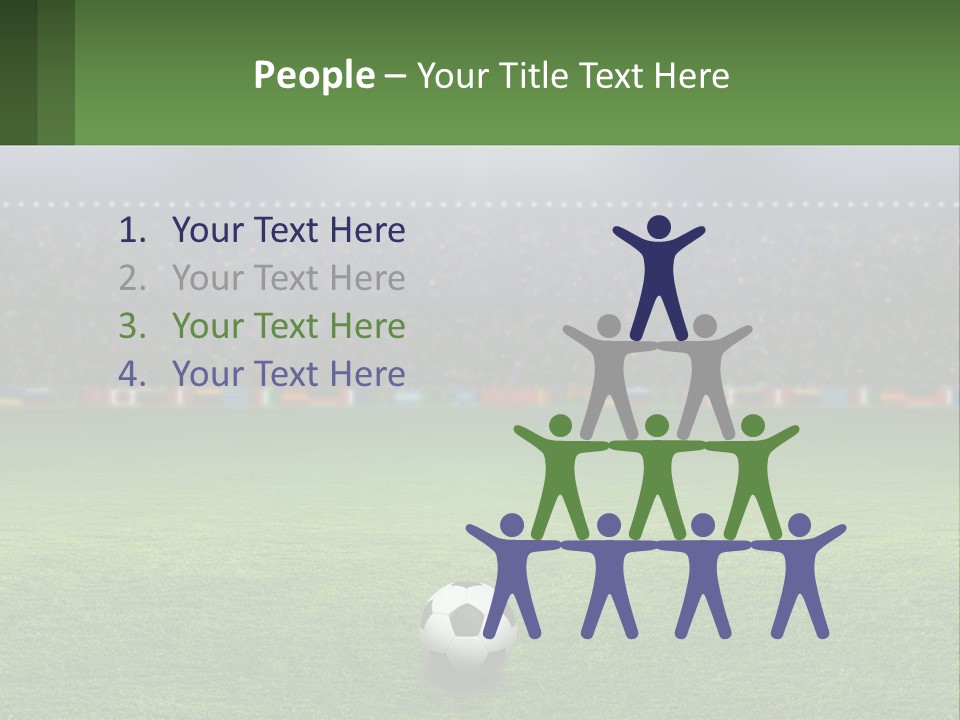 A Soccer Field With A Stadium In The Background PowerPoint Template