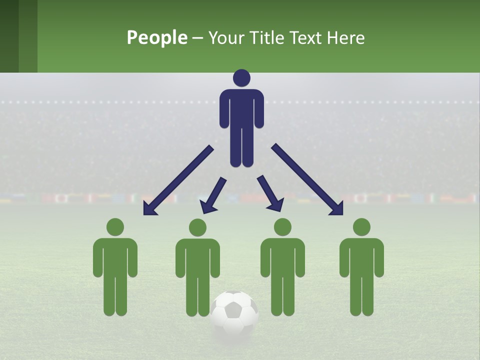 A Soccer Field With A Stadium In The Background PowerPoint Template