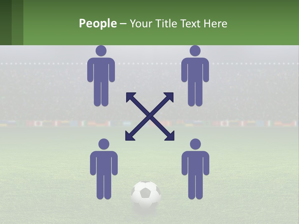 A Soccer Field With A Stadium In The Background PowerPoint Template