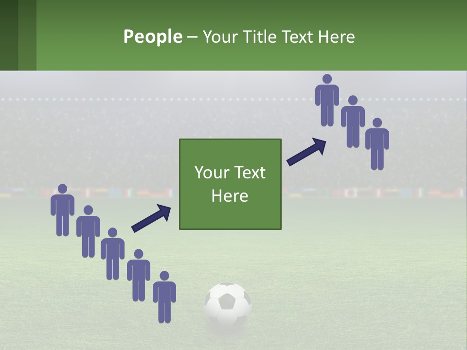 A Soccer Field With A Stadium In The Background PowerPoint Template