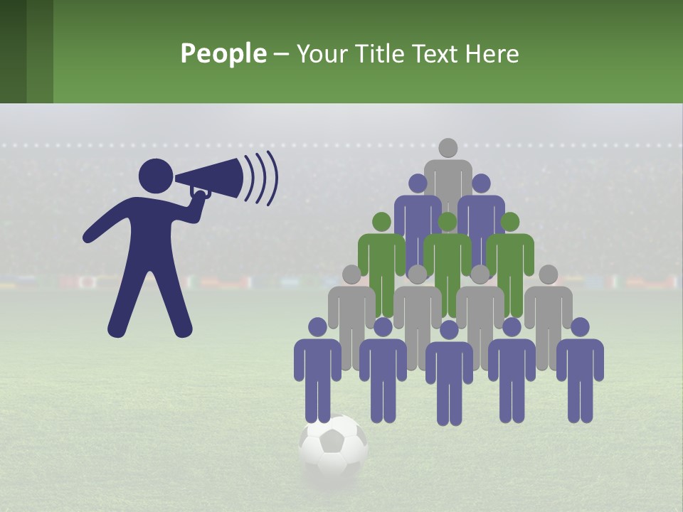 A Soccer Field With A Stadium In The Background PowerPoint Template