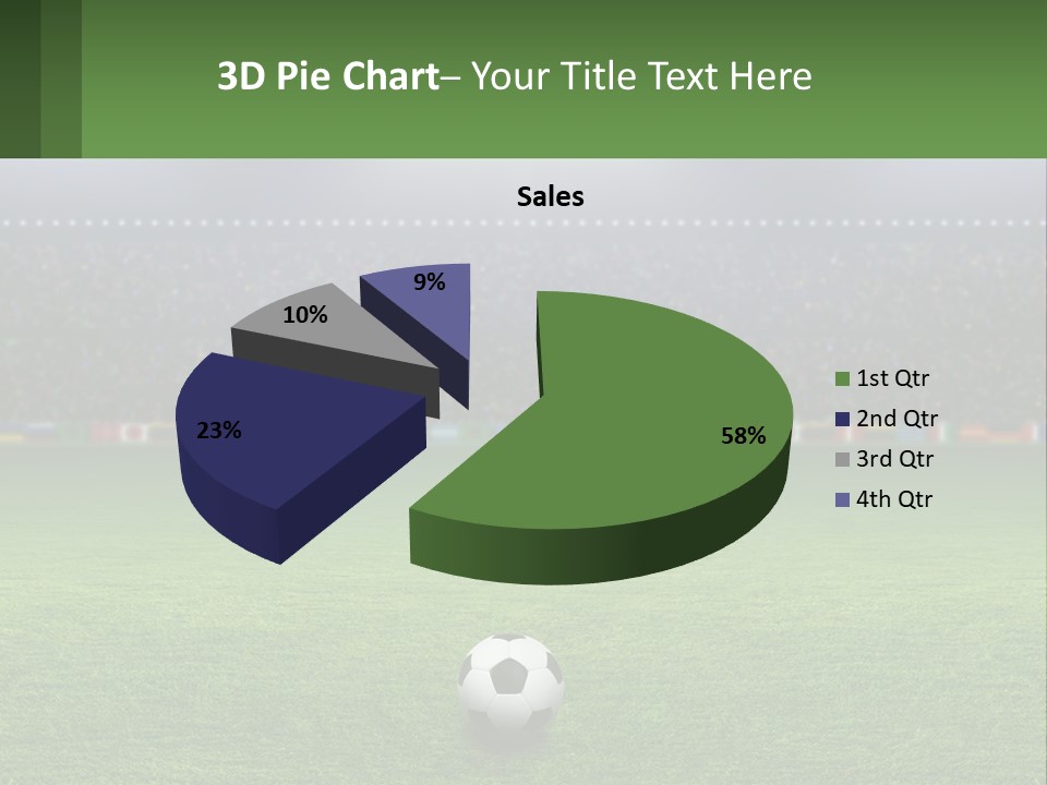 A Soccer Field With A Stadium In The Background PowerPoint Template
