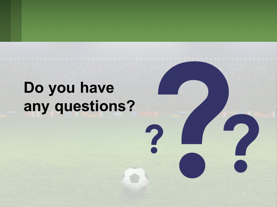 A Soccer Field With A Stadium In The Background PowerPoint Template