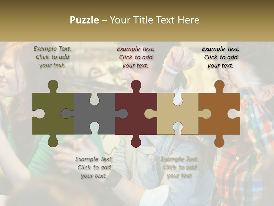 A Group Of Young People Standing Next To Each Other PowerPoint Template