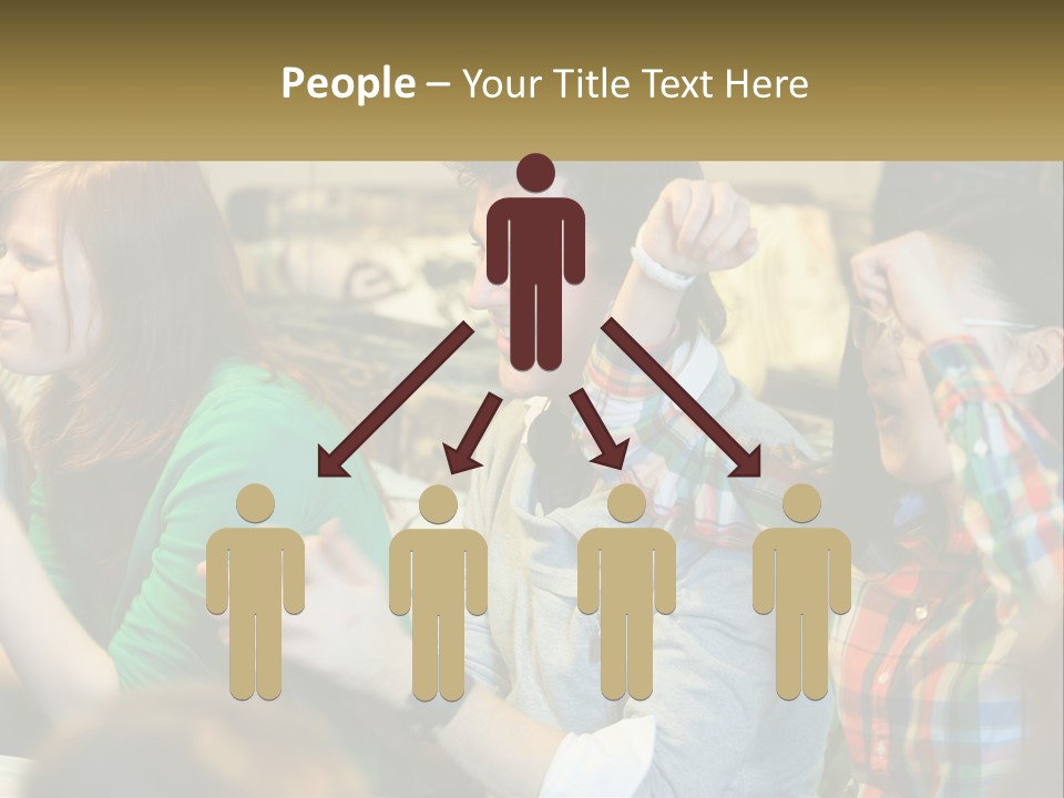 A Group Of Young People Standing Next To Each Other PowerPoint Template