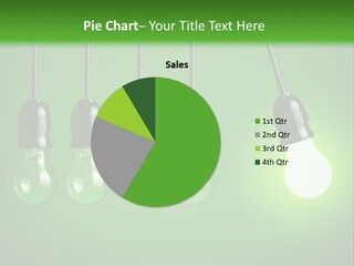 A Group Of Light Bulbs With A Green Background PowerPoint Template