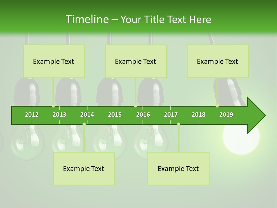 A Group Of Light Bulbs With A Green Background PowerPoint Template