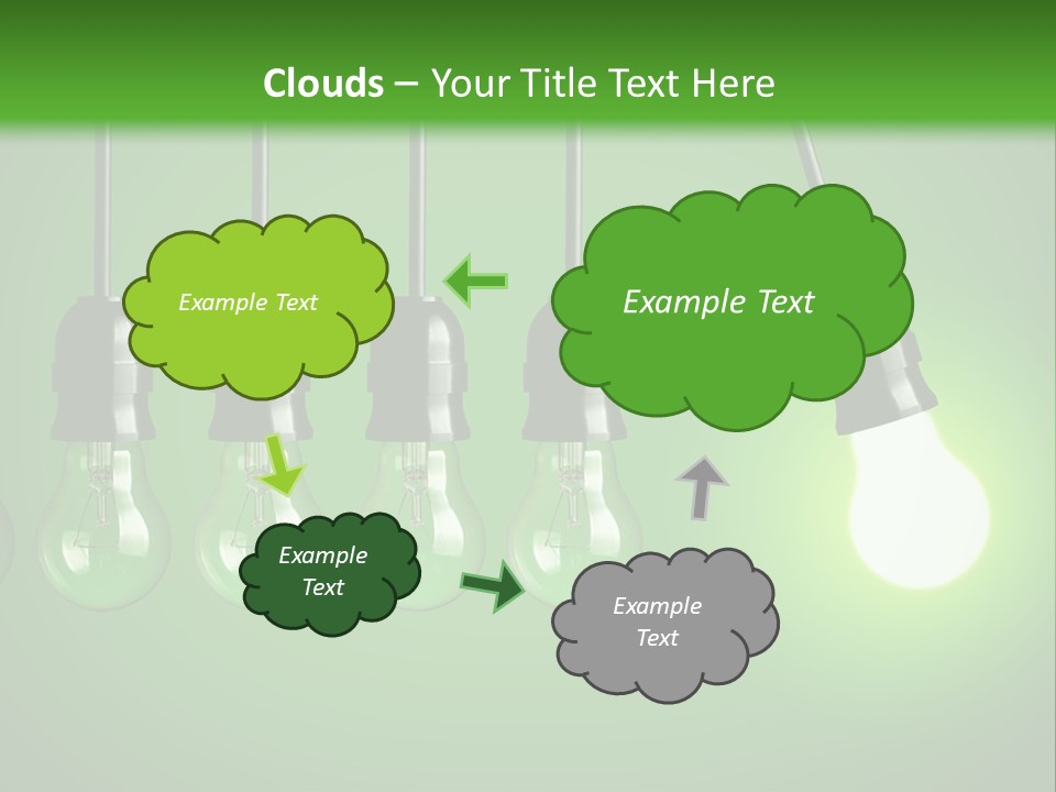 A Group Of Light Bulbs With A Green Background PowerPoint Template