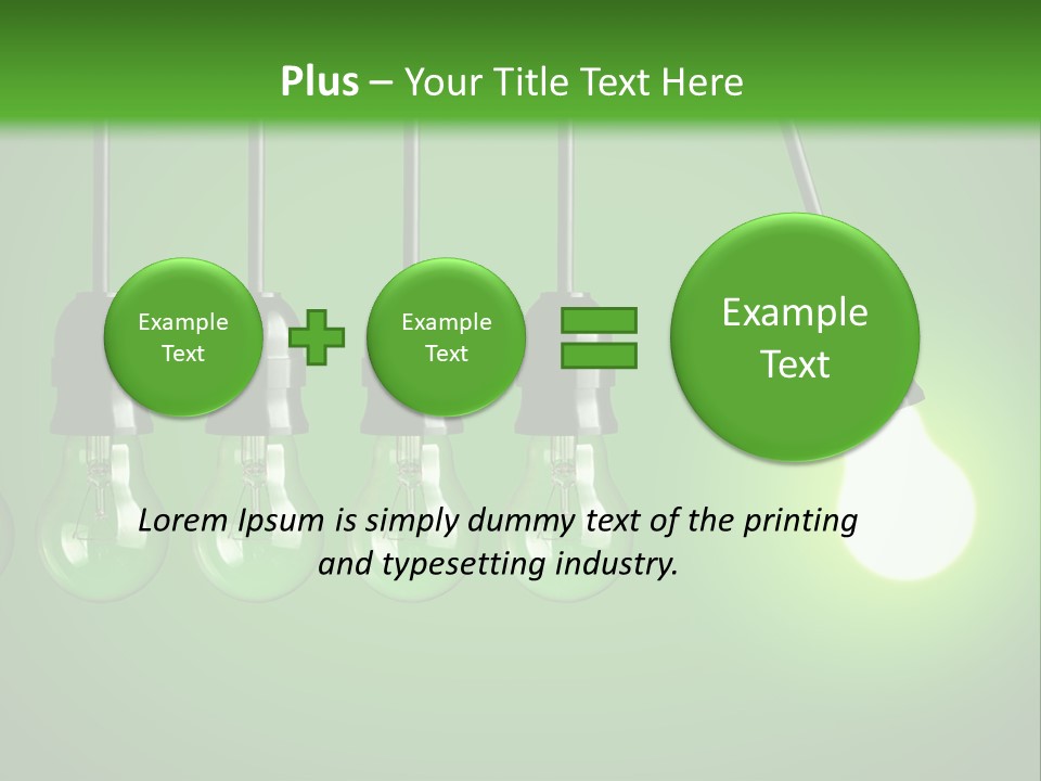 A Group Of Light Bulbs With A Green Background PowerPoint Template