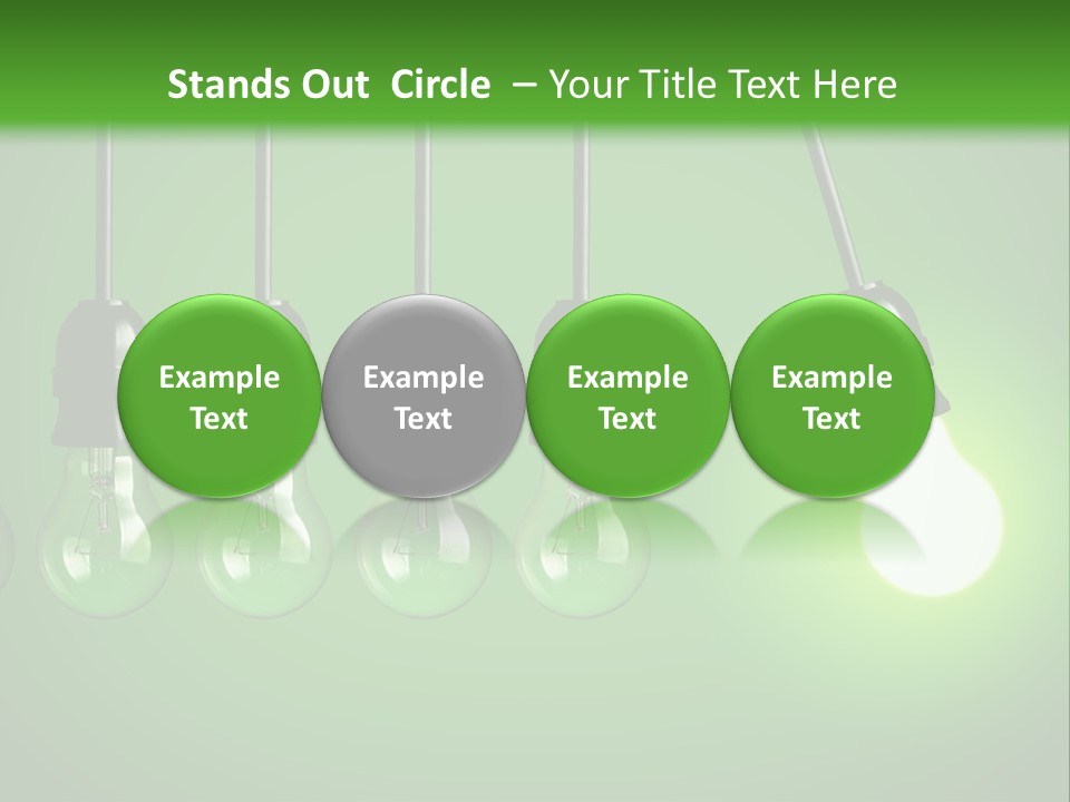 A Group Of Light Bulbs With A Green Background PowerPoint Template