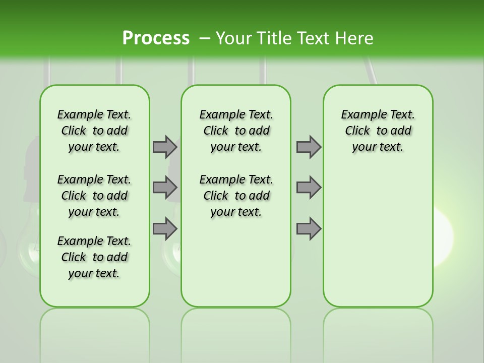 A Group Of Light Bulbs With A Green Background PowerPoint Template