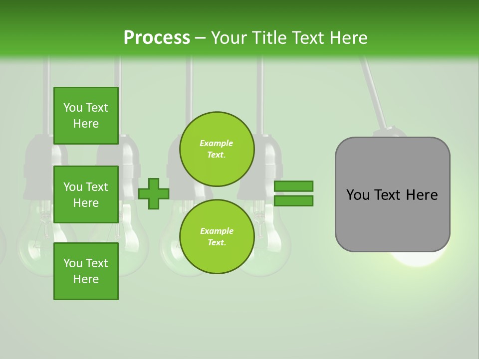 A Group Of Light Bulbs With A Green Background PowerPoint Template