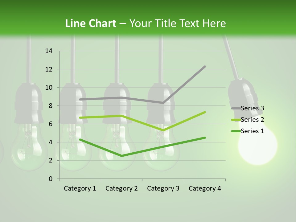 A Group Of Light Bulbs With A Green Background PowerPoint Template