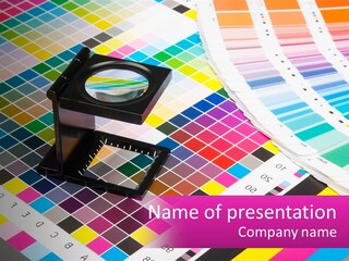 A Magnifying Glass Sitting On Top Of A Table PowerPoint Template