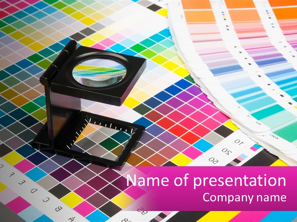 A Magnifying Glass Sitting On Top Of A Table PowerPoint Template