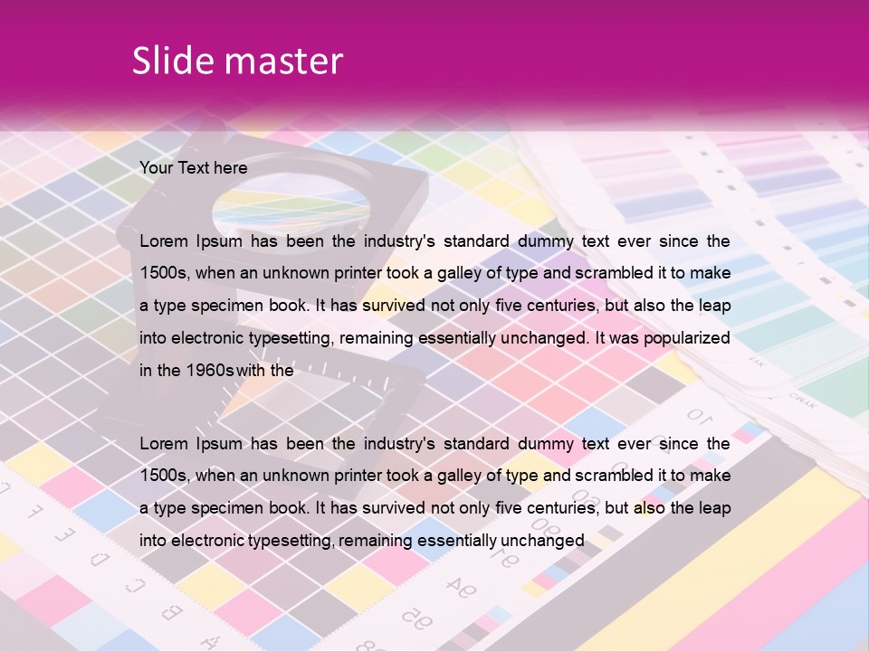 A Magnifying Glass Sitting On Top Of A Table PowerPoint Template