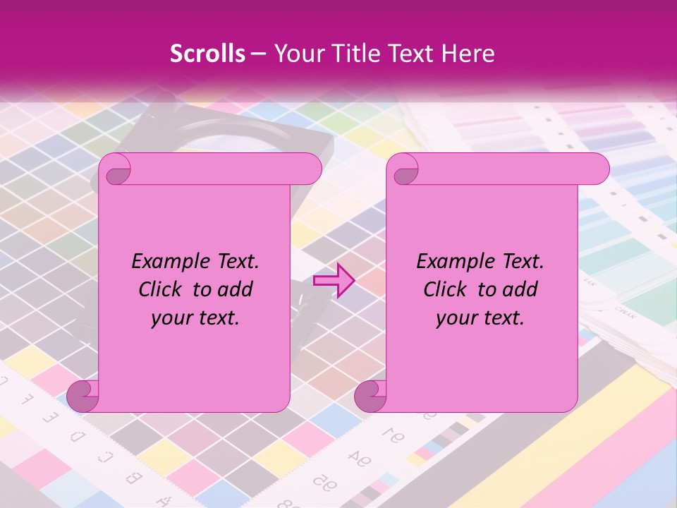 A Magnifying Glass Sitting On Top Of A Table PowerPoint Template
