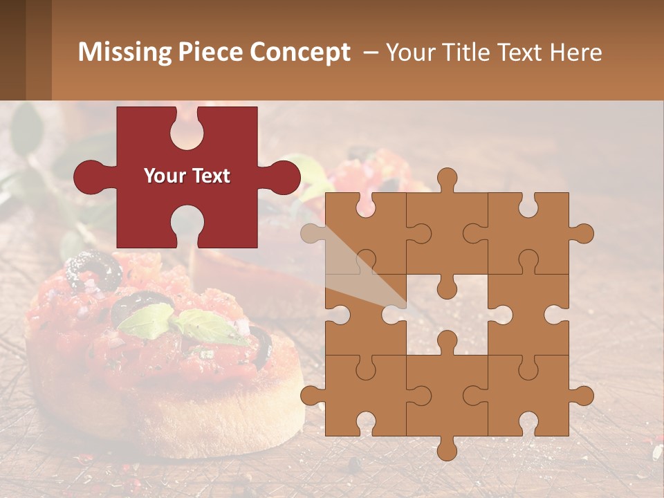 A Wooden Table Topped With Mini Pizzas Covered In Toppings PowerPoint Template