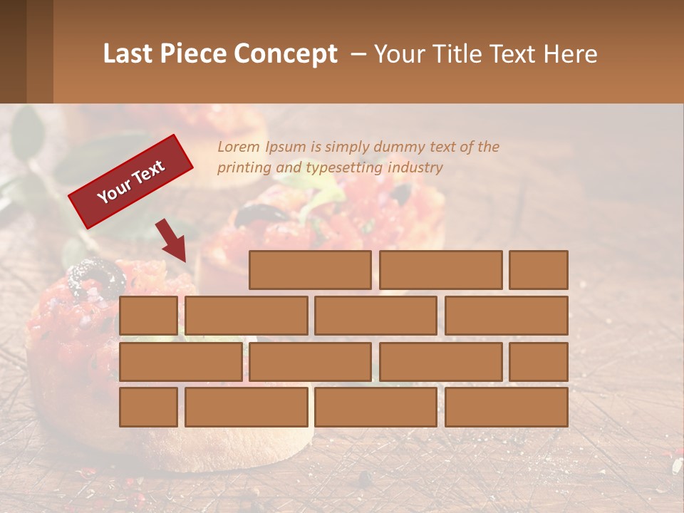 A Wooden Table Topped With Mini Pizzas Covered In Toppings PowerPoint Template